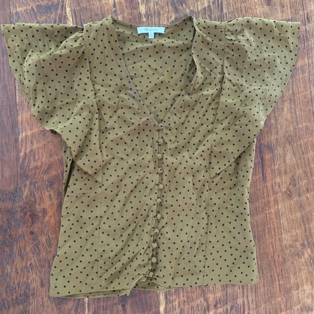 Madewell ruffle sleeve blouse